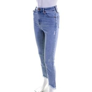 Jonathan Simkhai River High Rise straight raw hem Denim Jeans size 31